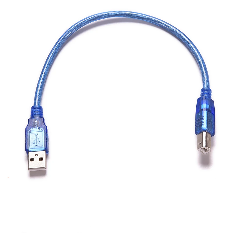 Кабель USB 2 0 синий 30 см для принтера двойное экранирование высокая скорость
