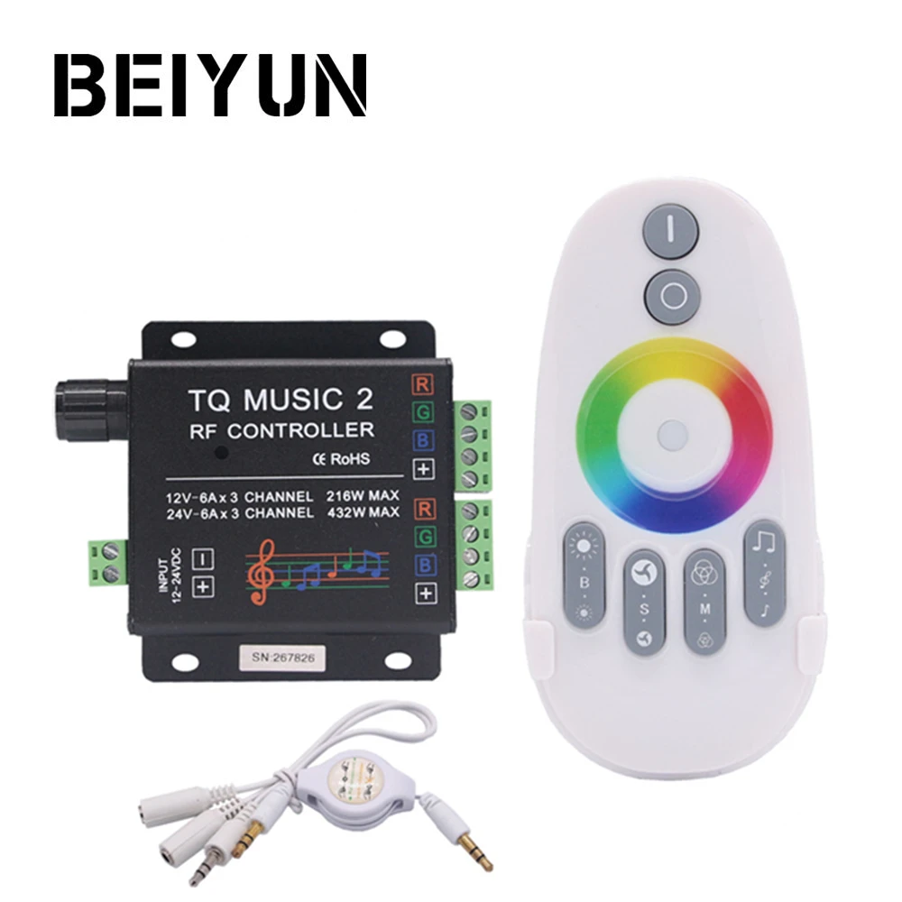 DC 12 V 24 Поддержка wifi Музыка RGB светодиодный пульт управления RF аудио управление 18A 3