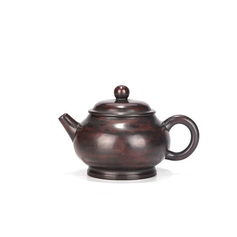 

Yixing Raw Ore Dark-red Enameled Pottery Teapot Nixing Taopan Pot Light Organ Goods Gift