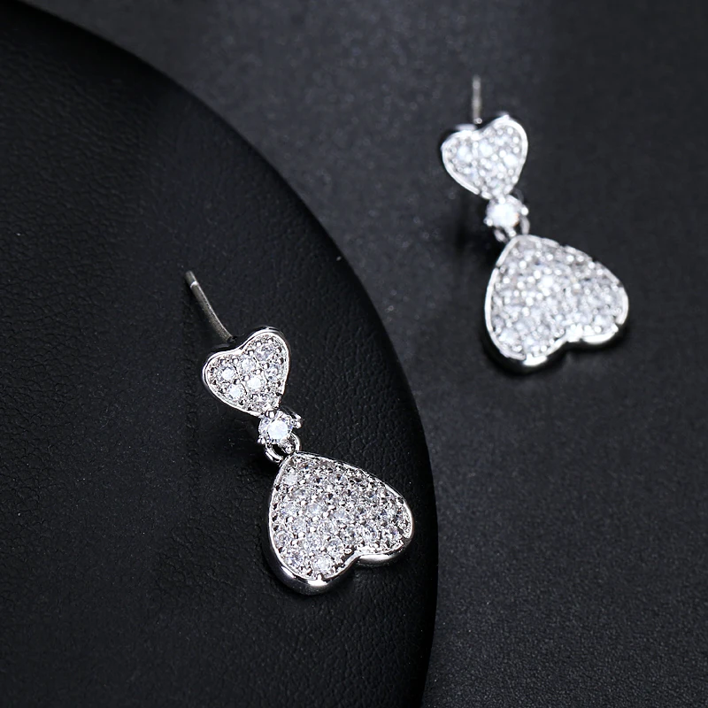 Женские серьги-подвески EMMAYA серьги с кристаллами в форме сердца и цирконием ААА