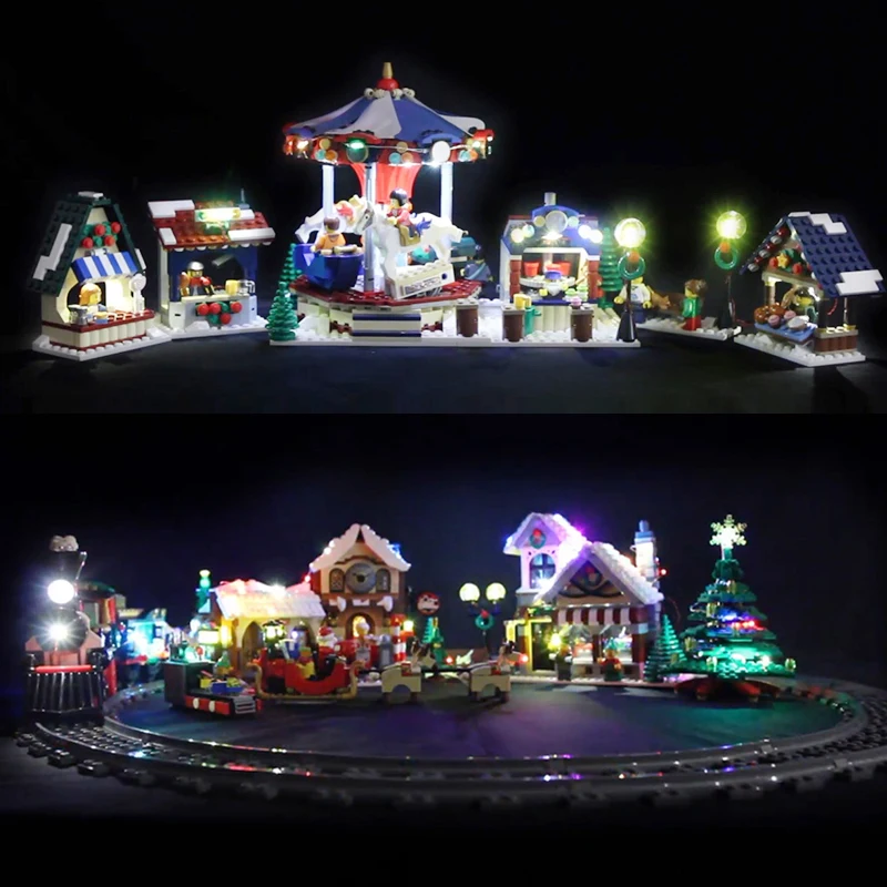 Светодиодный светильник для Lego 10254 Creator City Рождество зимний праздничный поезд