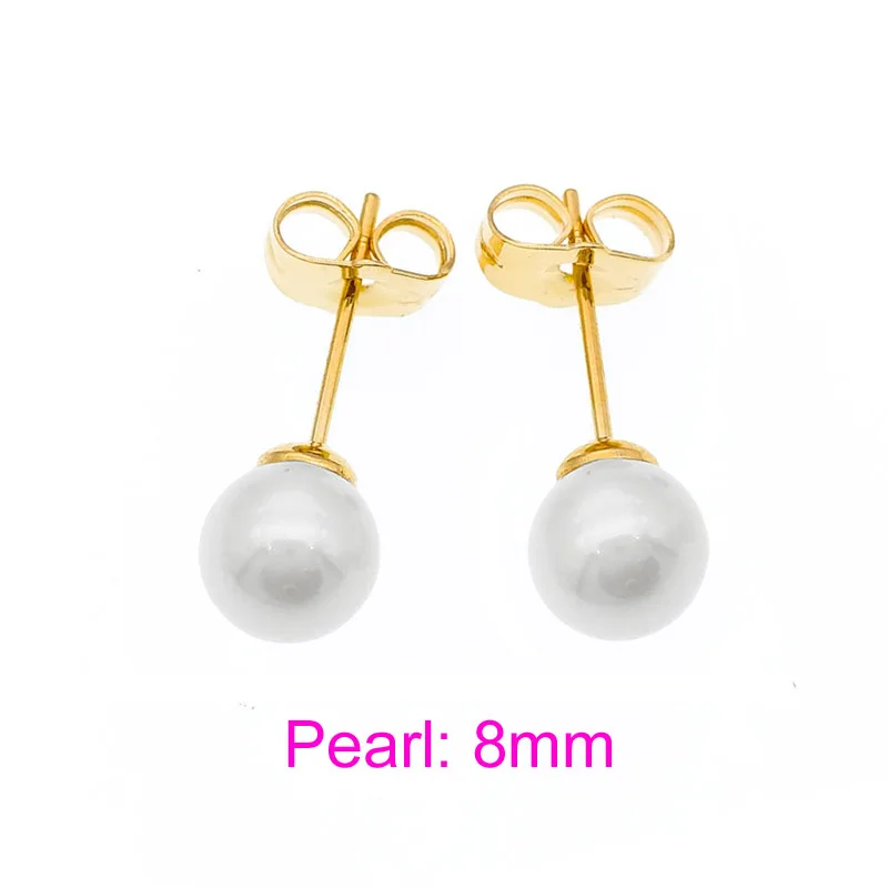 Женские серьги гвоздики с жемчугом 6 пар|earrings zirconia|earring claspearrings resin |