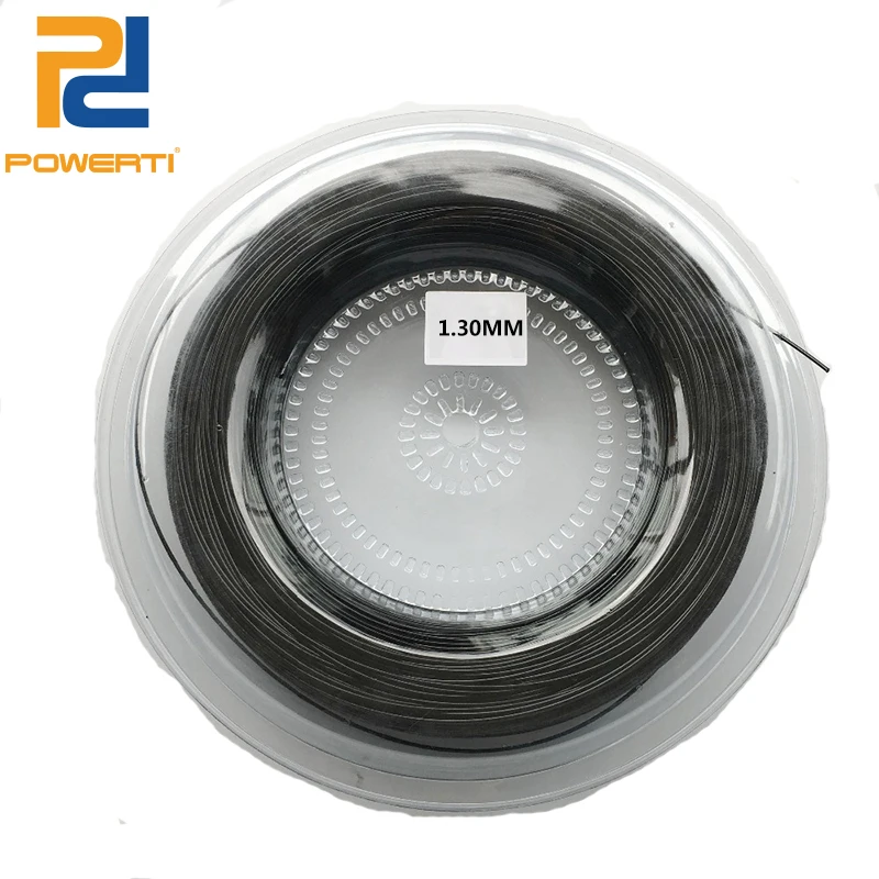 POWERTI 200m/reel Polyester Tennis Racket String Black 1.3mm&amp1.25mm Sport Training Gym | Спорт и развлечения