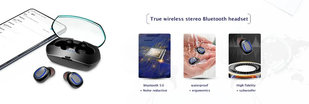 CBAOOO Bluetooth наушники K9 гарнитура беспроводные наушники Bluetooth наушники Hands-free Спорт бас наушник с микрофоном для всех телефонов
