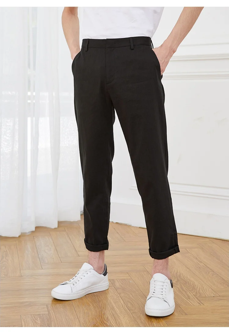 JackJones мужские льняные шаровары Slim Fit повседневные брюки E | 219214502