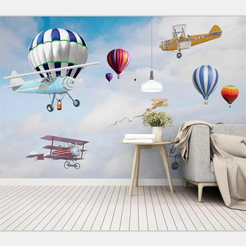 

beibehang Wallpaper custom living room bedroom wallpaper mural modern minimalist sailing aircraft decorative painting wall