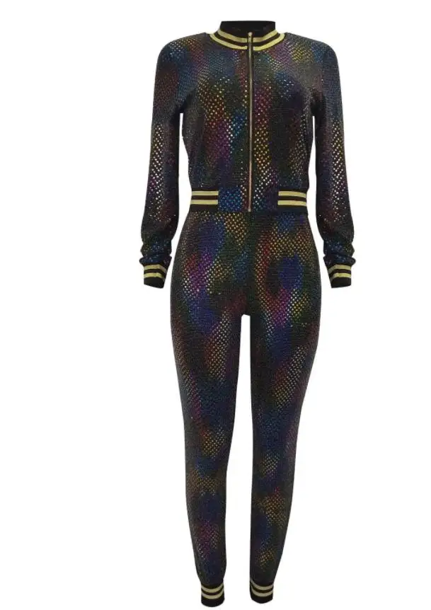 Новинка 2018 осенне-зимний комплект из 2 предметов с блестками женские Сексуальные