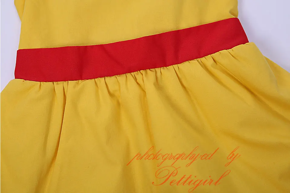 Pettigirl Wholesale Newest Summer Yellow Belle Girl Dress Princess Bow Decoration Cosplay Child Wear G-CMGD0003-C2 | Детская одежда и