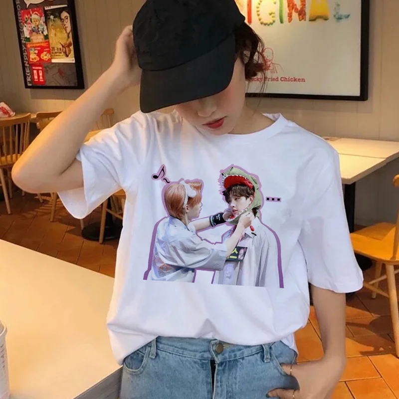 Женская футболка StrayKids, футболка с короткими рукавами, топы в стиле хип-хоп, Harajuku, футболка, топы, футболки в стиле хип-хоп, Женская Повседневная футболка