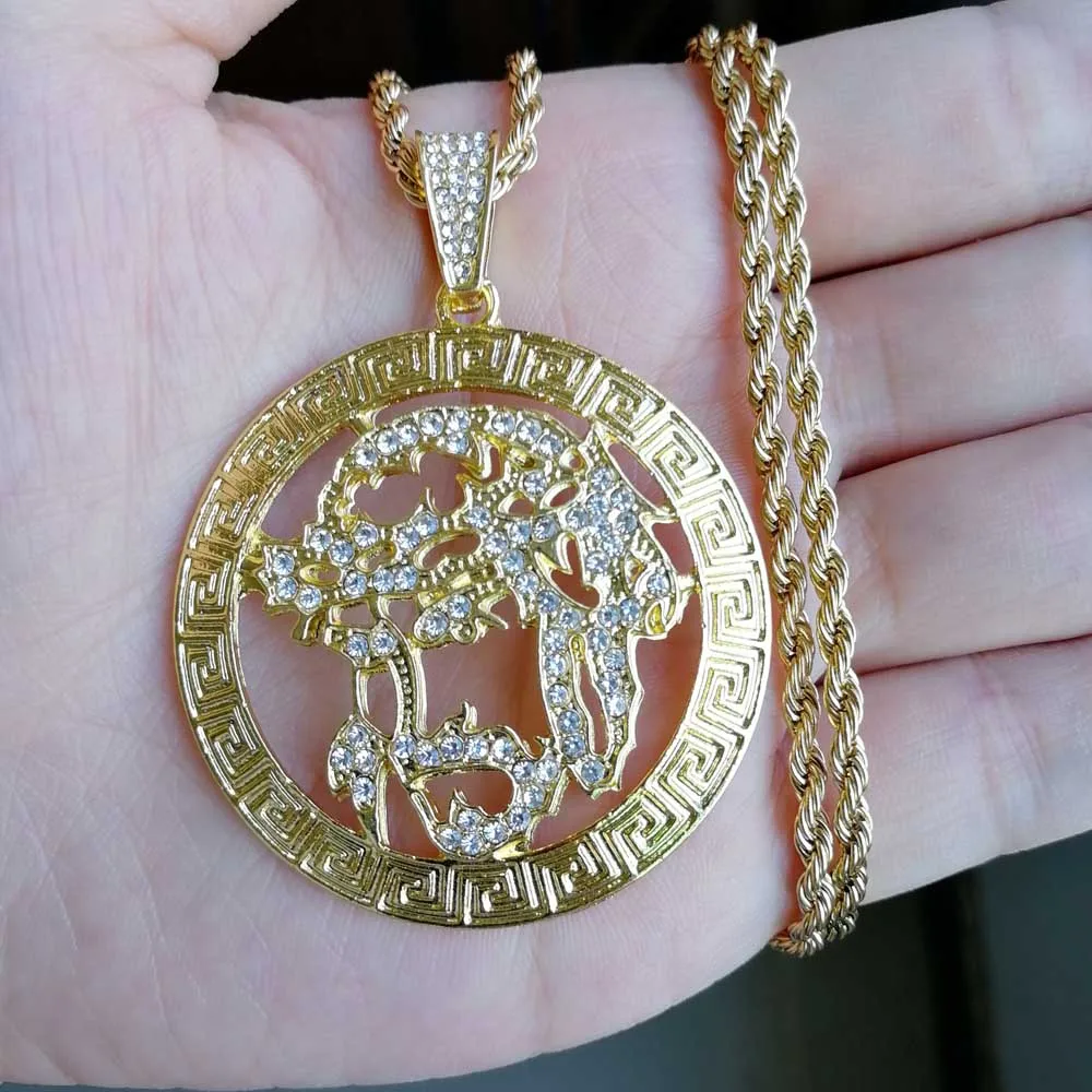 N677 gold Распродажа 26 стилей хип-хоп крест Иисуса кулон ожерелье ювелирные изделия для мужчин ICED OUT BLING N07 - Окраска металла: N677 gold