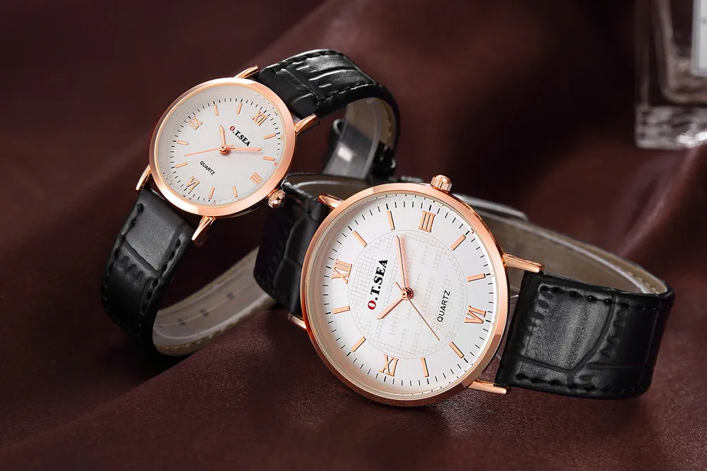 2 шт. роскошные часы пара кварцевые наручные для мужчин и женщин влюбленные