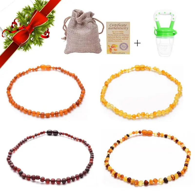 

Natural Amber Baby Necklace Duobao Scrub Children's Baby Teeth Necklace