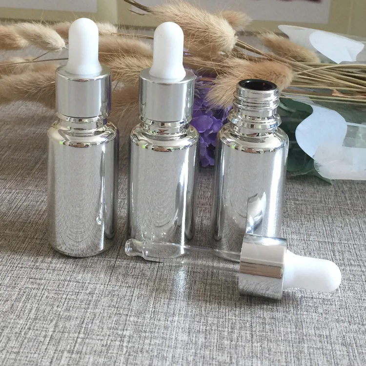 50 шт./лот 15 мл высокотемпературная Посеребренная бутылка-капельница контейнер с