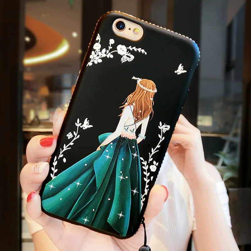 Phone Cases For iPhone Xs Max X Xr 7 6 8 6S Plus 5 5s Case Glitter Soft Silicone Color Diamond Bling Girl TPU Cover |