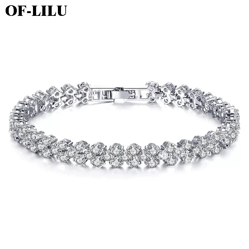 Мужской браслет с цепочкой из сплава золота и серебра со стразами натуральным