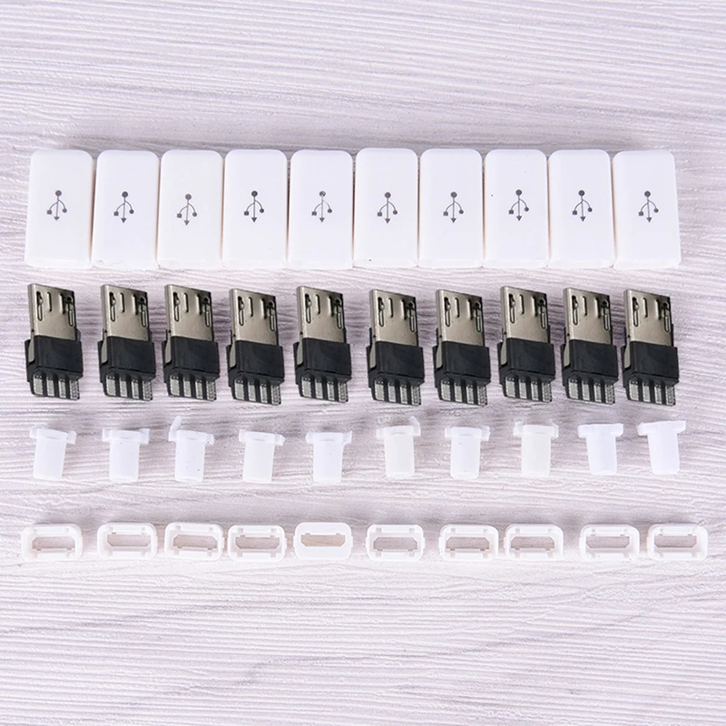 10/20 шт./компл. 4 в 1 DIY Micro USB сварочный Тип Штекерный контактный разъем с пластиковой