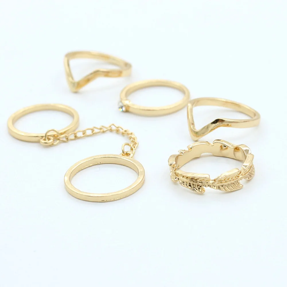 6Pcs/Set High Quality Fashion Ring Jewelry for Women Infinity Gold Mid Nail Knuckle Finger Rings | Украшения и аксессуары
