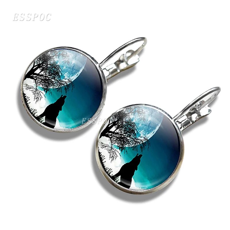 Серьги-кольца с куполом из стекла волка женские модные серьги-Крючки ручной