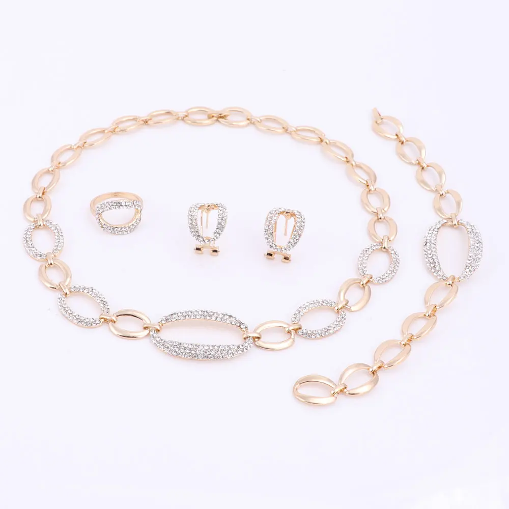 Комплект из колье серёг браслета и кольца золотистого цвета|african jewelry set|bracelet ring