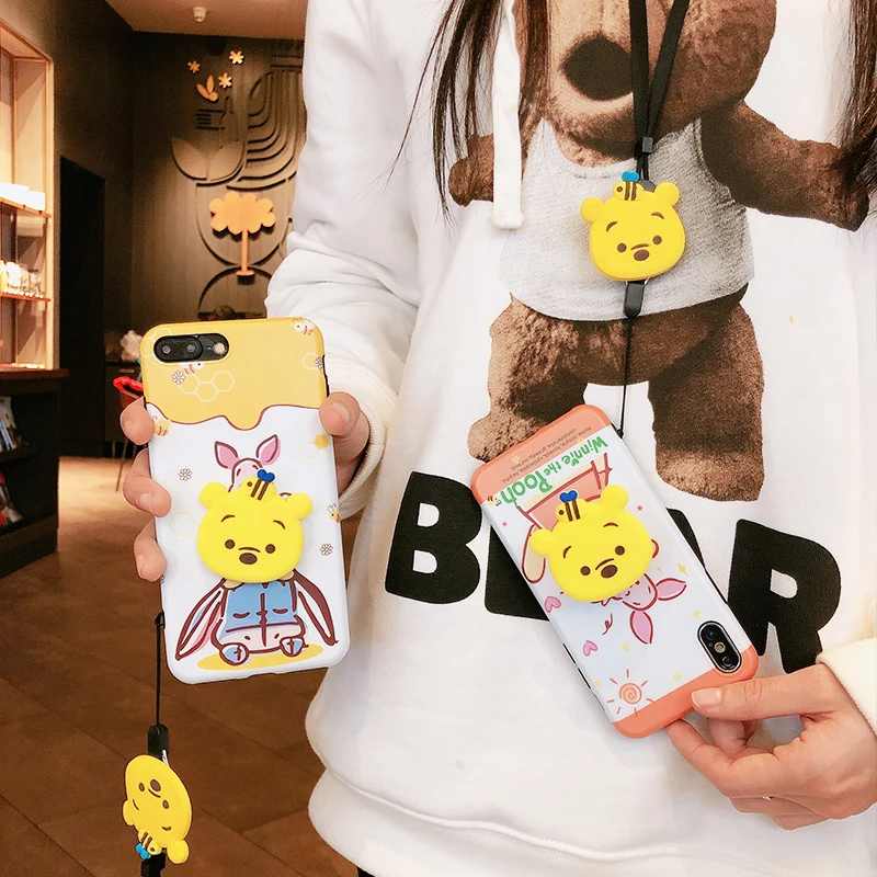 3 шт. для iPhone XS max XR X Винни свиглет чехол мультфильм Матовая Мягкая задняя крышка 8