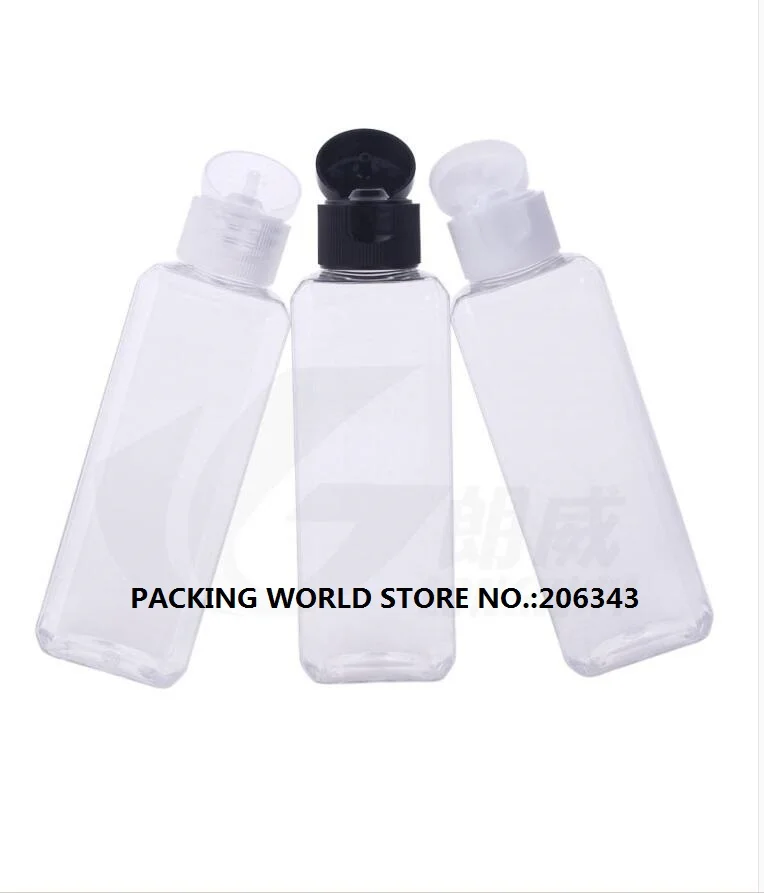 Прозрачная/синяя Квадратная бутылка для домашних животных 100 мл лосьона эмульсии