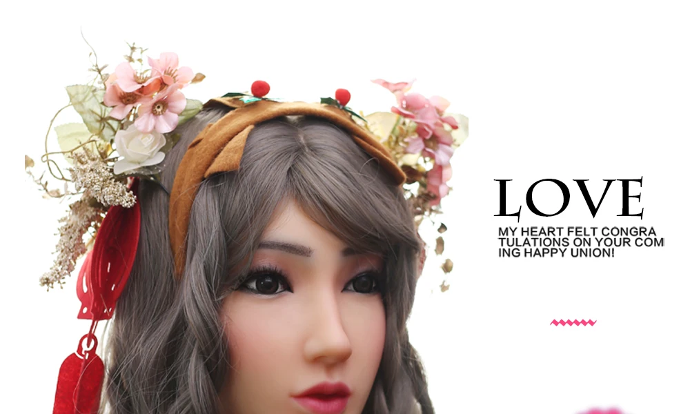 EYUNG Christina angel face realistic silicone female masquerade Halloween cosplay drag queen crossdresser Cover facial scars