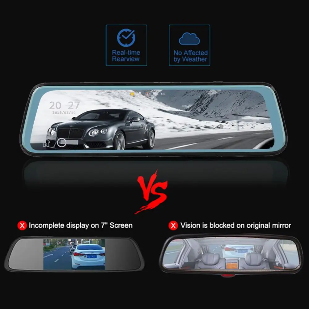 A930 4G ADAS Автомобильный видеорегистратор Камера 10 "Android Stream Media зеркало заднего