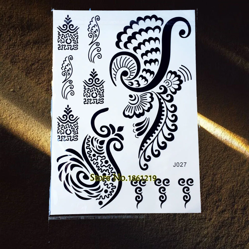 25 стиль новые черные мандалы цветок рука Временные татуировки водонепроницаемый