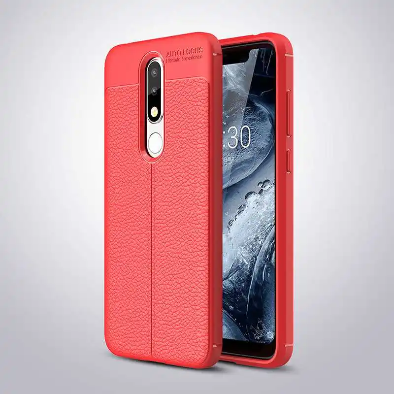 Модный противоударный мягкий чехол Mokoemi с рисунком личи 5,8" для Nokia 5,1 Plus, чехол для Nokia 5,1 Plus, чехол для телефона - Цвет: Red