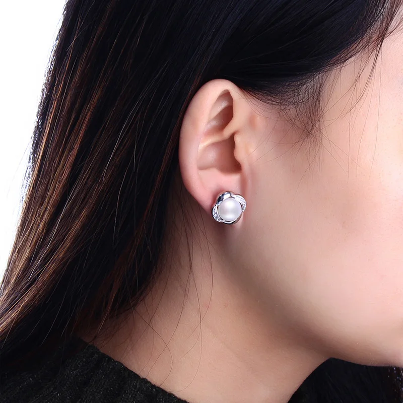 100% Real Genuine Natural Freshwater Pearls Earrings For Women Brand Pearl Jewelry Stud Mother Gift | Украшения и аксессуары