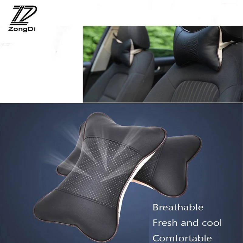 ZD For Renault Megane 2 3 Duster VW Touran Passat B6 Golf 7 T5 T4 Fiat 500 Car Headrest Neck Pillow Accessories Leather Cushion |