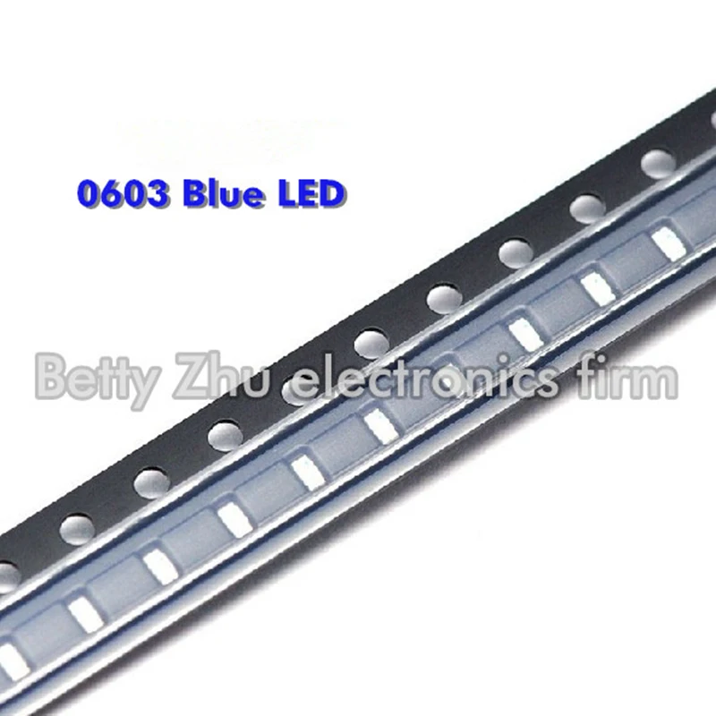 

200PCS/LOT 0603 blue SMD LED bright blue light-emitting diodes 1608