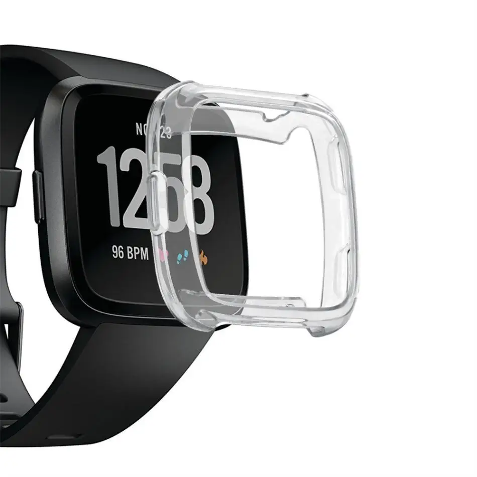 clear ТПУ силиконовый чехол Корпус часов Защита корпуса протектор для Fitbit Versa смарт-браслет трекер фитнес-трекер - Цвет: clear