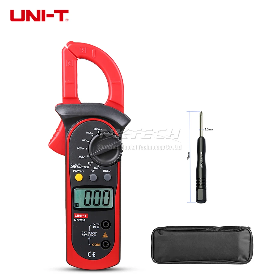 UT200A 2A-200A ACV UNI-T цифровой клещи мультиметр UT200B UT200A ACA AC/DC Напряжение Вольтметр Сопротивление 600A Омметр Удержание данных диод тестер - Цвет: UT200A 2A-200A ACV