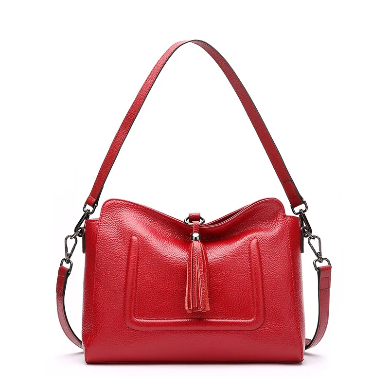 

Новинка 2019, Женская Повседневная сумка с кисточками, женские сумки-тоуты из натуральной воловьей кожи, женские роскошные сумки через плечо