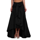 Женская плиссированная юбка из тафты, элегантная длинная юбка до пола с поясом и бантом, весна-лето