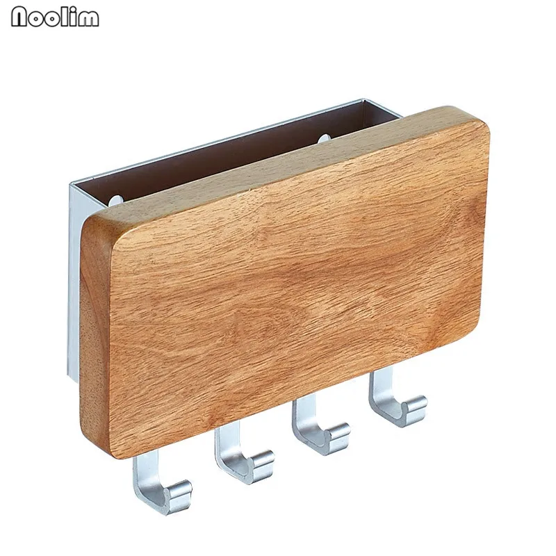 Настенный крючок для ключей NOOLIM из алюминия и дерева креативный настенный