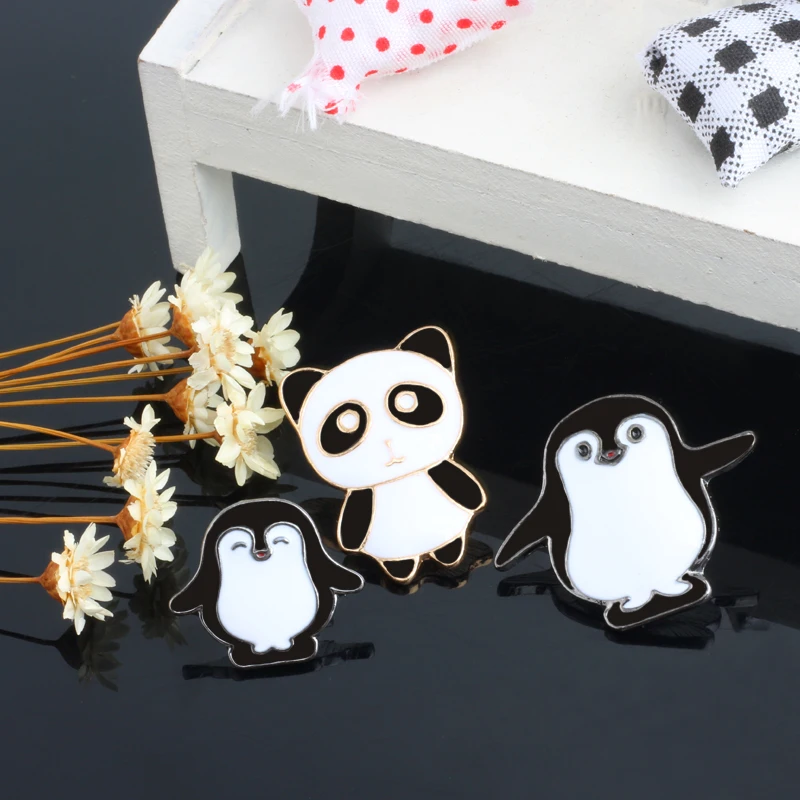 3 шт./компл. мультфильм панда Пингвин значки броши Броши свитер джинсовая куртка