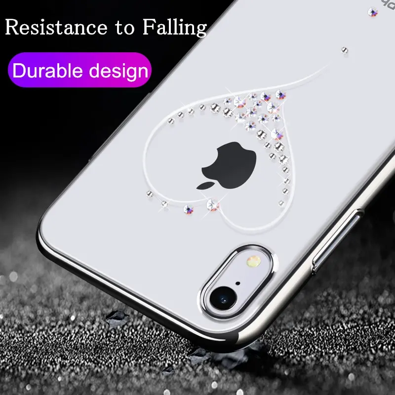 KINGXBAR Cover Luxury for iPhone X Xs Max XR case Glitter Transparent Crystal Case Phone ultra Thin |