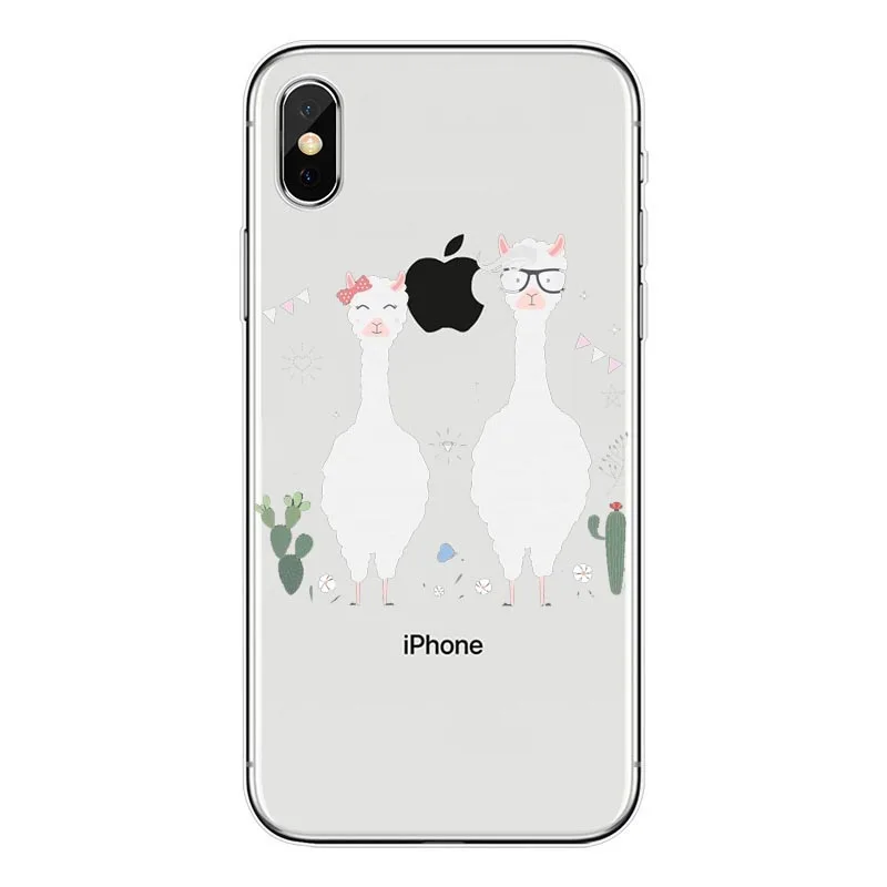 Прекрасный лама ламы альпаки Мягкий ТПУ мобильный телефон чехлы для iphone X XS XR MAX 12