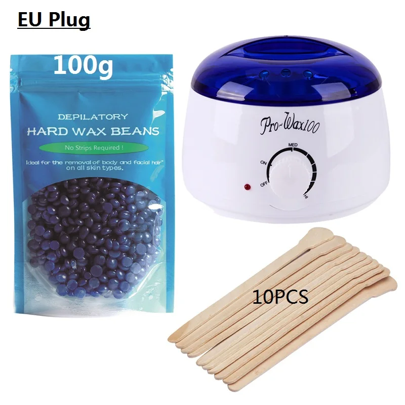 EU Plug Нагреватель для воска для эпиляции нагреватель спа Эпилятор ноги парафин воск перезаряжаемая Машина Для Депиляции Тела инструмент для удаления волос - Цвет: EU Plug