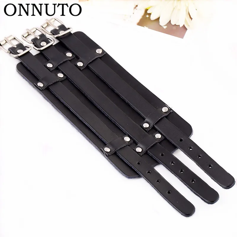 Мужские кожаные браслеты унисекс широкий кожаный браслет в стиле ретро|Гибкие