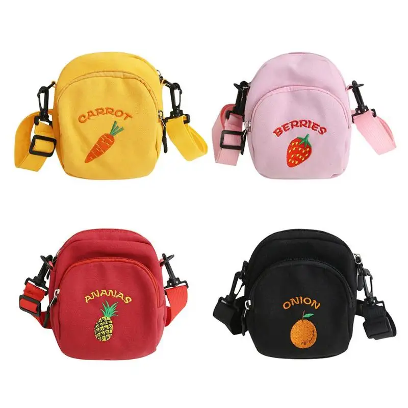 Холщовые Сумки на одно плечо с фруктовым принтом через женские маленькие сумки
