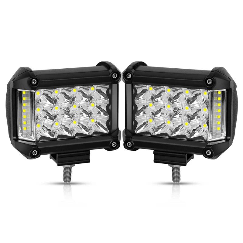 2pc Oslamp 4 дюйма 57 Вт боковой светящийся светодиодный рабочий светильник для вождения автомобиля внедорожный светильник бар комбо для 4x4 грузовиков внедорожных транспортных средств Led Bar - Цвет: 2pc