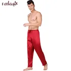 Новинка, Пижама для мужчин, пижамные штаны, одежда для отдыха, Мужская одежда для сна, шелковые длинные пижамные штаны, свободные мужские ночные брюки большого размера