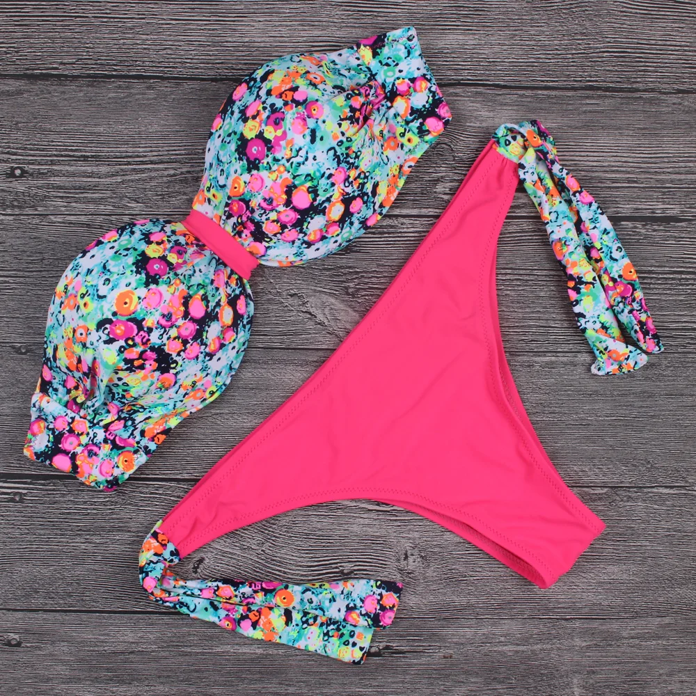 2019 женский новый пуш-ап купальник бикини с хомутом винтажный Племенной цветочный