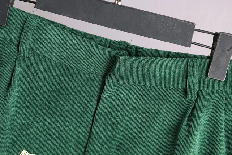 A0 Spring Casual Women Harem Pants 3XL Plus Size Clothes Bottoms Fashion Corduroy Loose sequin Trousers 2001 | Женская одежда