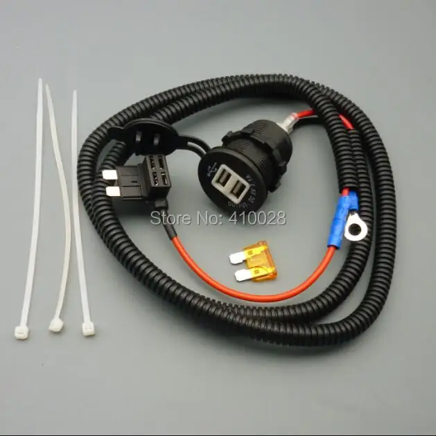 shhworldsea 1/5/50set 5V 3.1A out put mid fuse Car Cigarette Lighter USB Charger Wiring Harness Socket | Автомобили и мотоциклы
