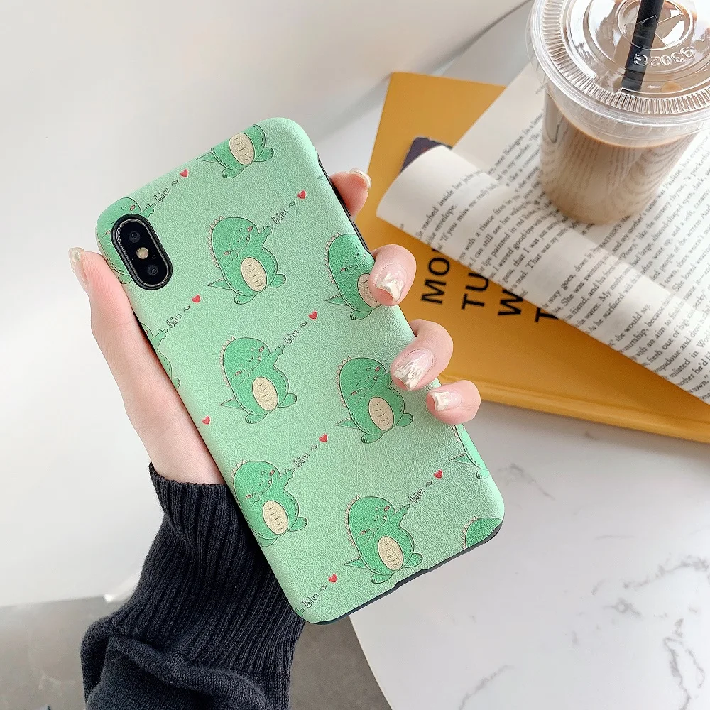 Противоударный чехол для телефона с зеленым динозавром OPPO R9 Plus R9s R11 R11s R15 R17 Pro