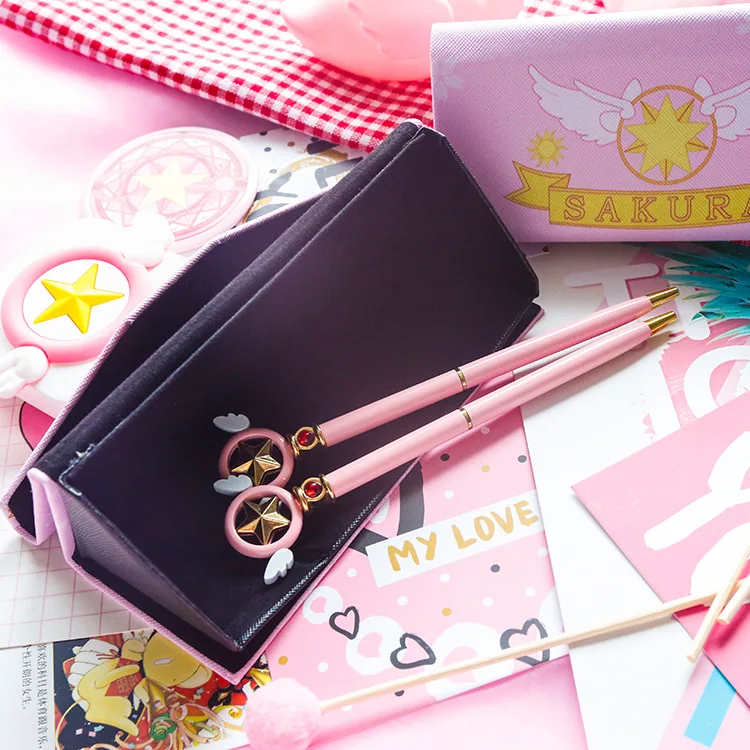 Аниме cardcaptor sakura Star ключ шариковая ручка Карандаш Чехол удобные наклейки школьные